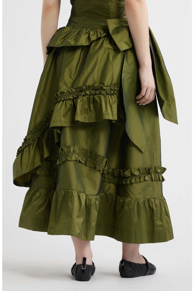 Constance Ruffle Detail Skirt, Alternate, color, OLIVE