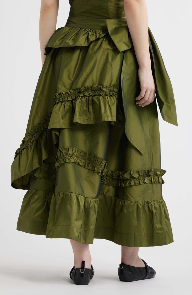 Damson Madder Constance Ruffle Detail Skirt, Alternate, color, Olive