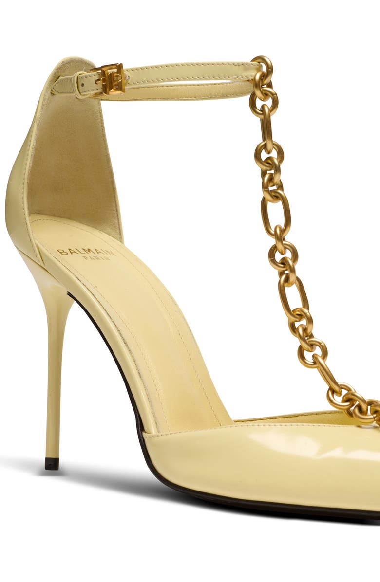 Balmain Sync patent leather stilettos, Alternate, color, Yellow