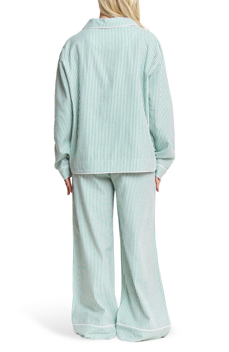Honeydew Snooze Mode Long Pajamas, Alternate, color, Jademiststripe