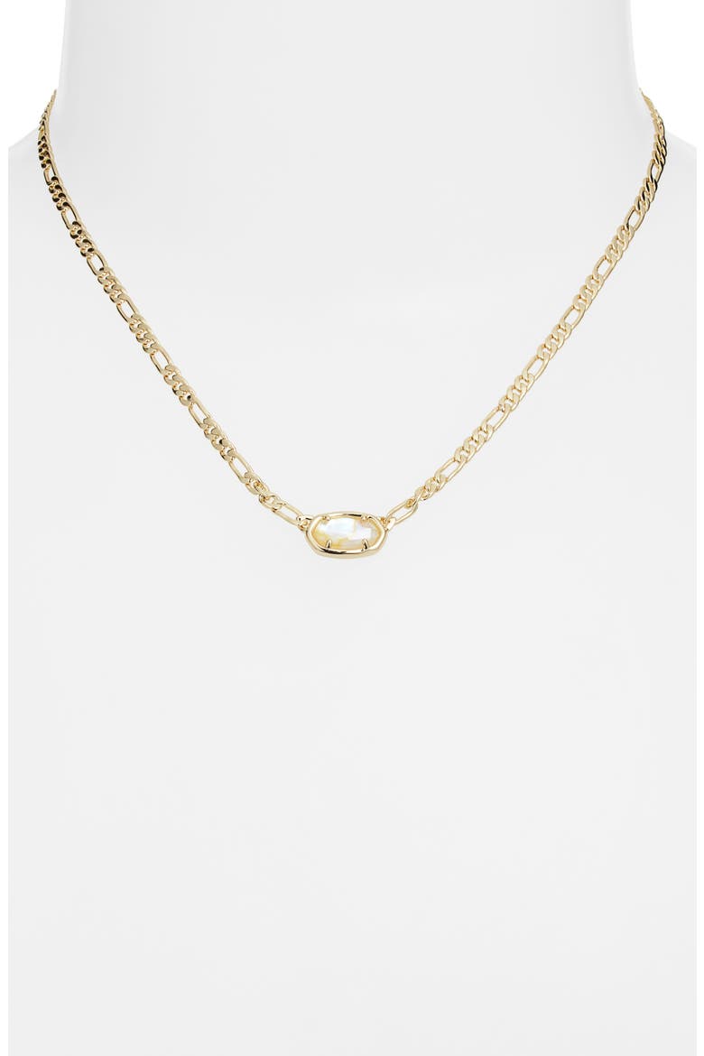 Elisa Mother-of-Pearl Figaro Chain Pendant Necklace, Alternate, color, GOLD IRIDESCENT ABALONE