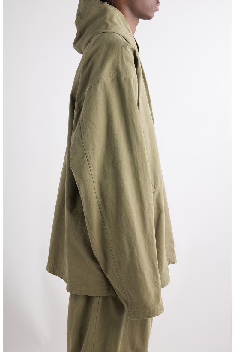 Oversize Cotton Hooded Jacket, Alternate, color, 3420 LINDEN