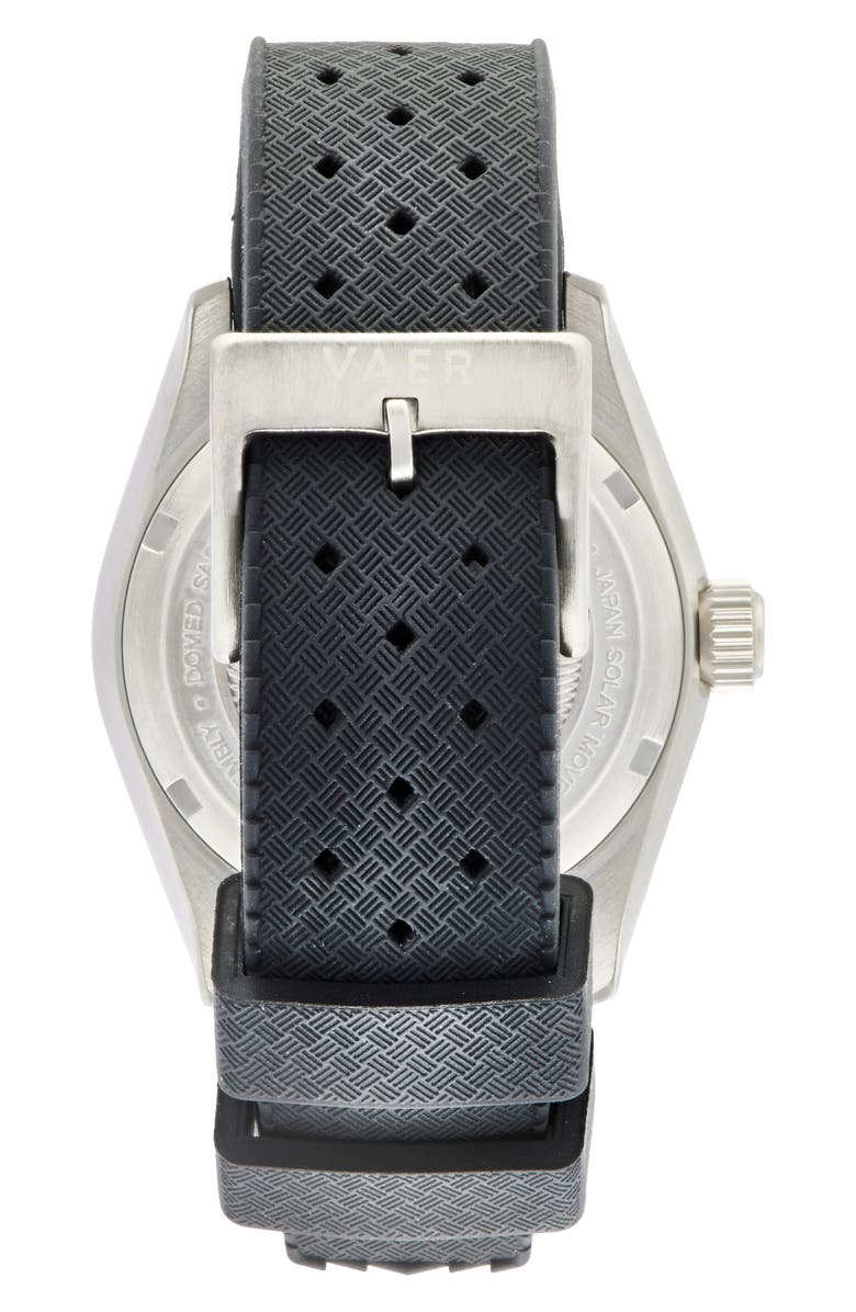 VAER D4 Meridian Black Solar Dive Watch, 38mm, Alternate, color, Navy/Strap