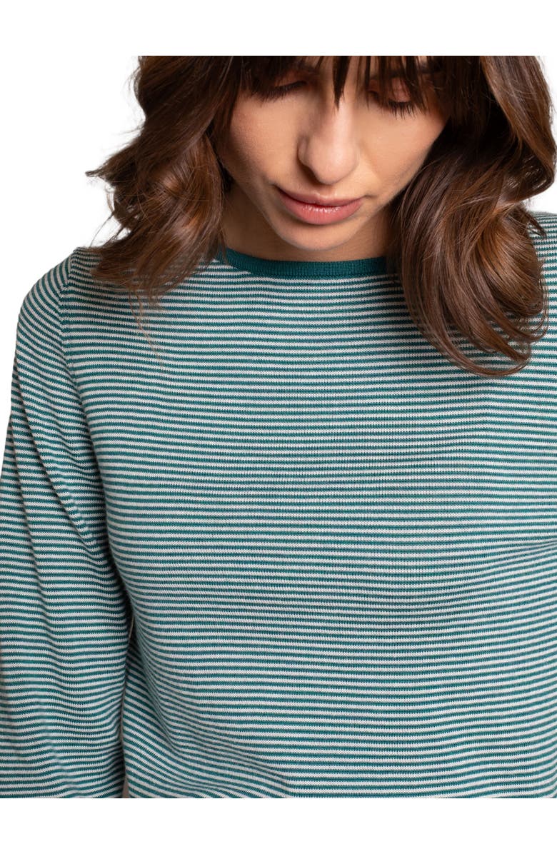 Celtic & Co. Merino Fine Knit Boat Neck Sweater, Alternate, color, Icelandic Microstripe