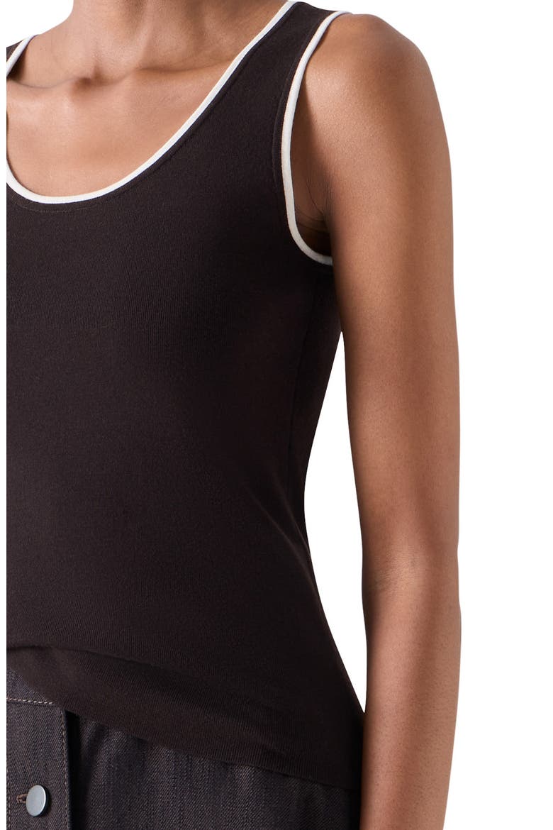 Tipped Merino Wool Sweater Tank, Alternate, color, ESPRESSO-CREAM