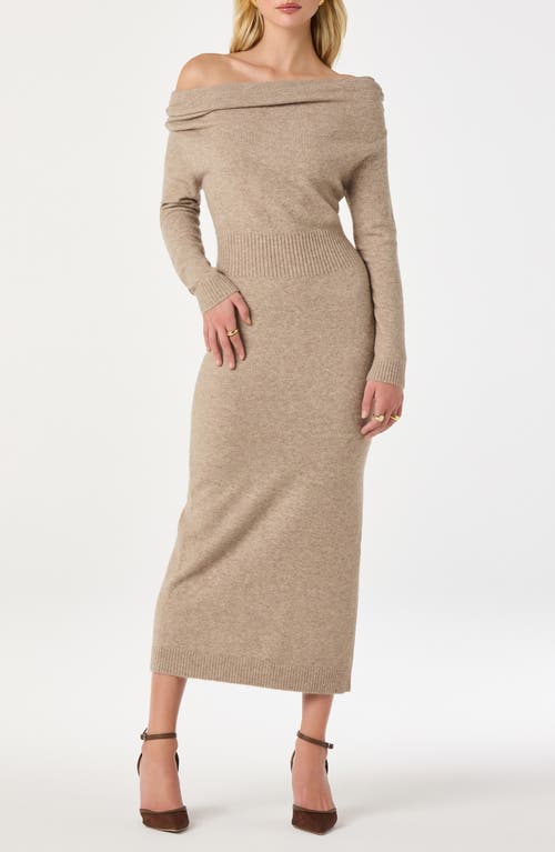 Astr The Label One-shoulder Long Sleeve Sweater Dress In Brown