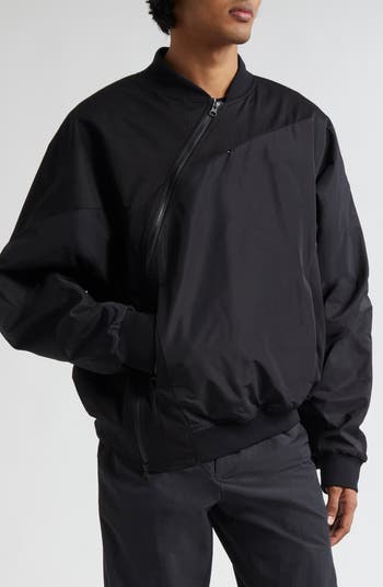POST ARCHIVE FACTION 6.0 Asymmetric Zip Bomber Jacket Center