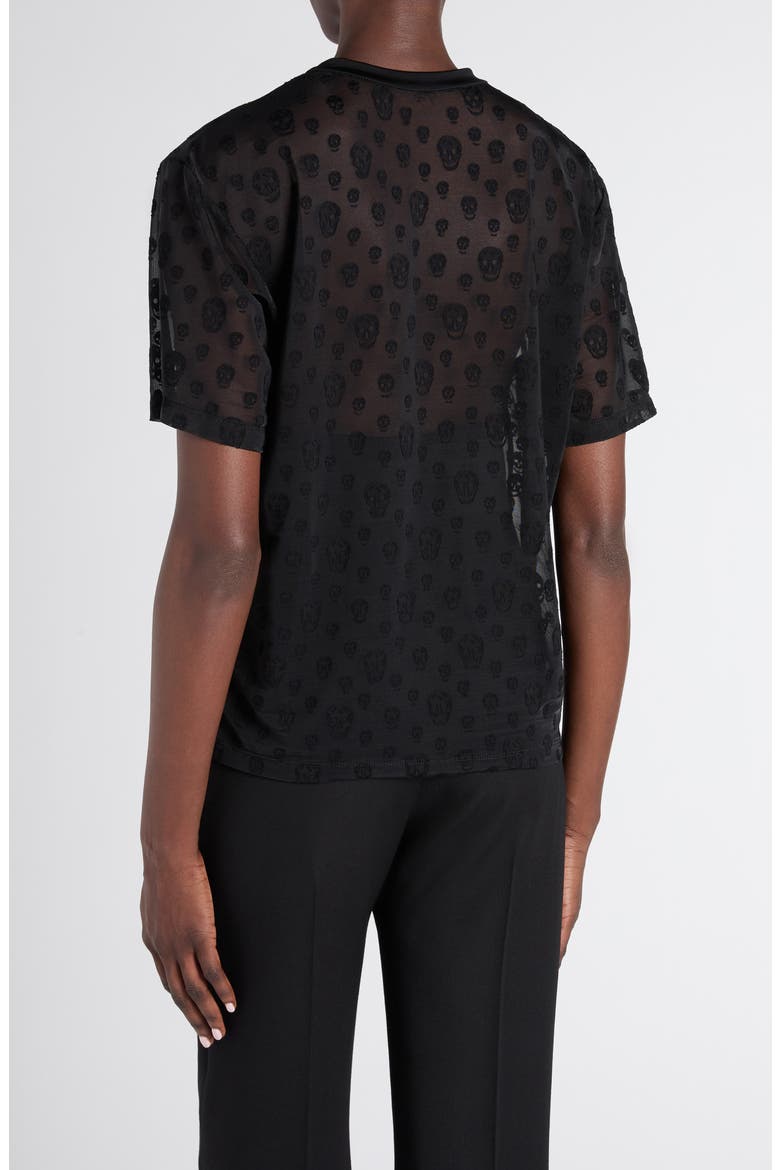 Skull Sheer Jersey T-Shirt, Alternate, color, BLACK