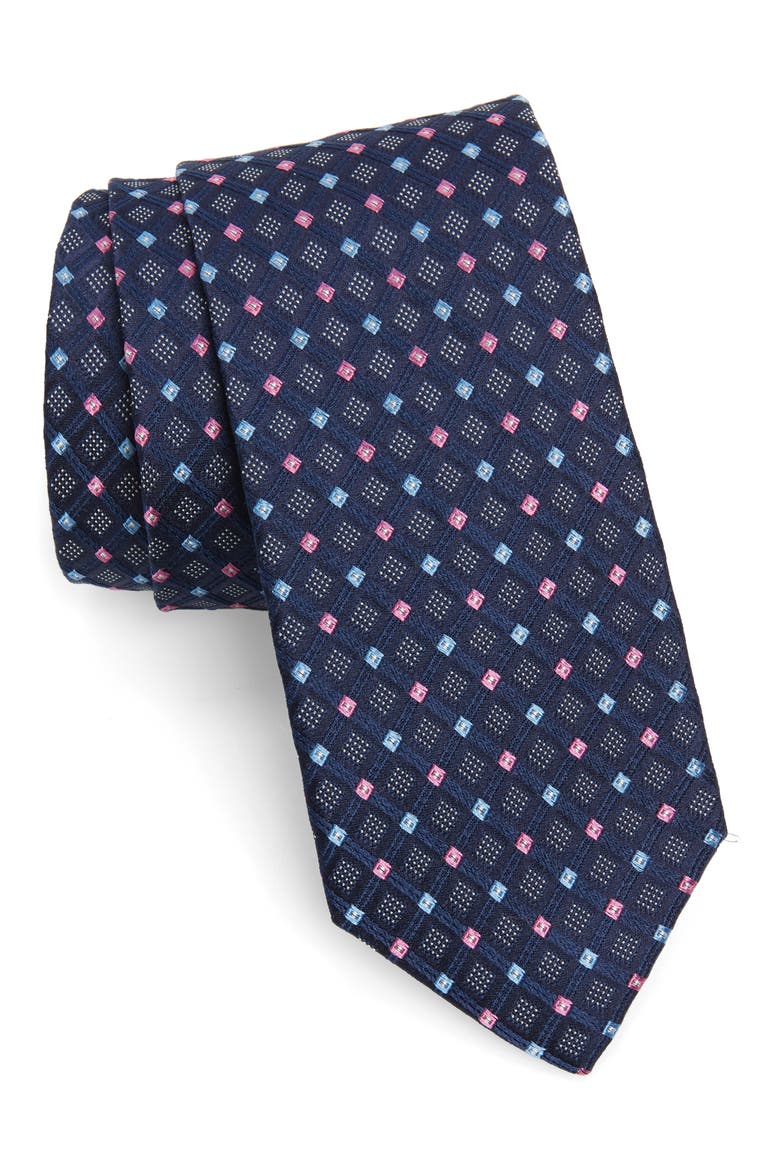 Coventry Neat Silk Tie, Main, color, MARINA