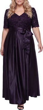 Alex Evenings Sequin Soutache Bodice Empire Waist A-Line Gown