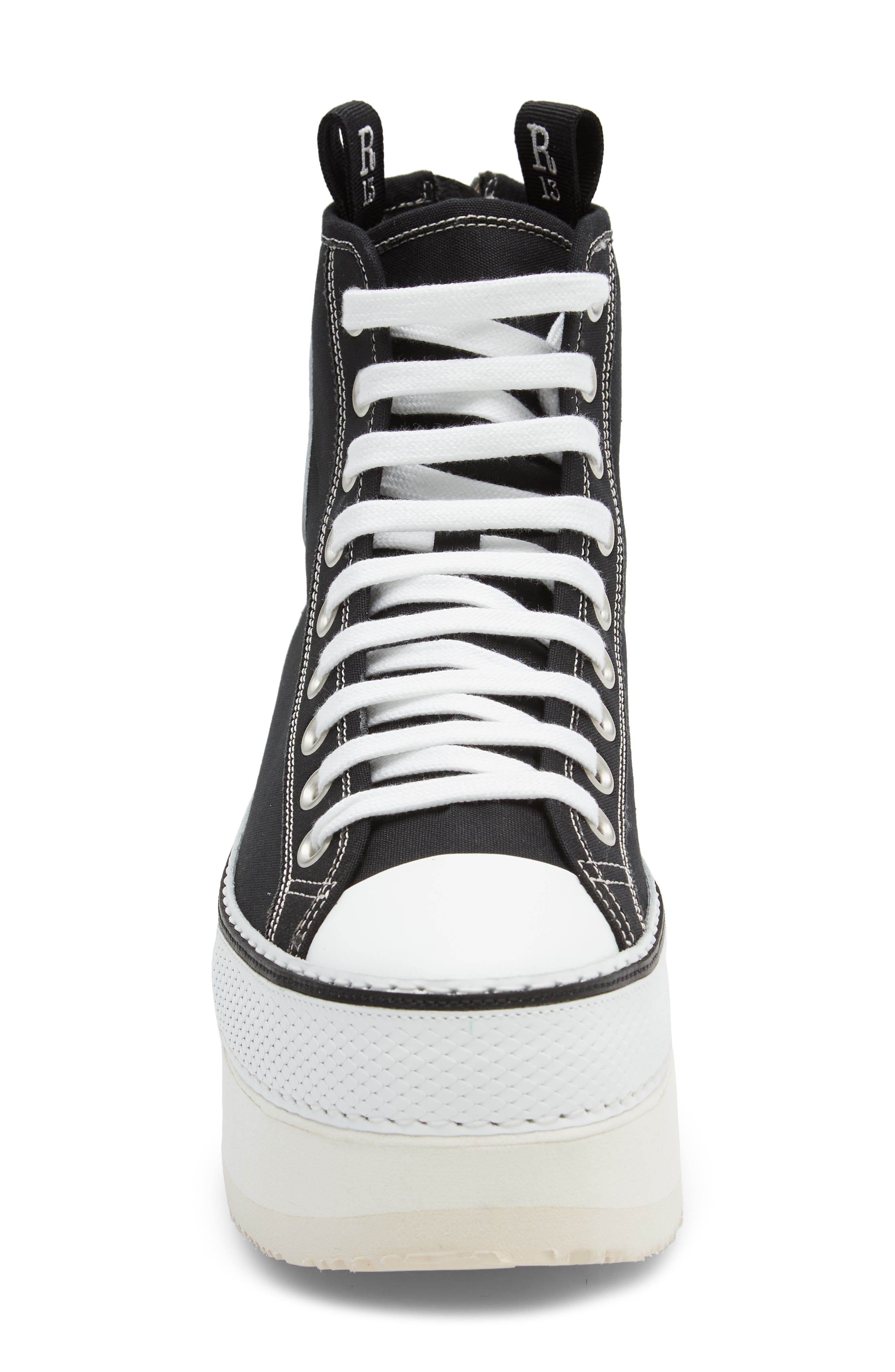 R13 Platform High Top Sneaker, Alternate, color, 150 Black