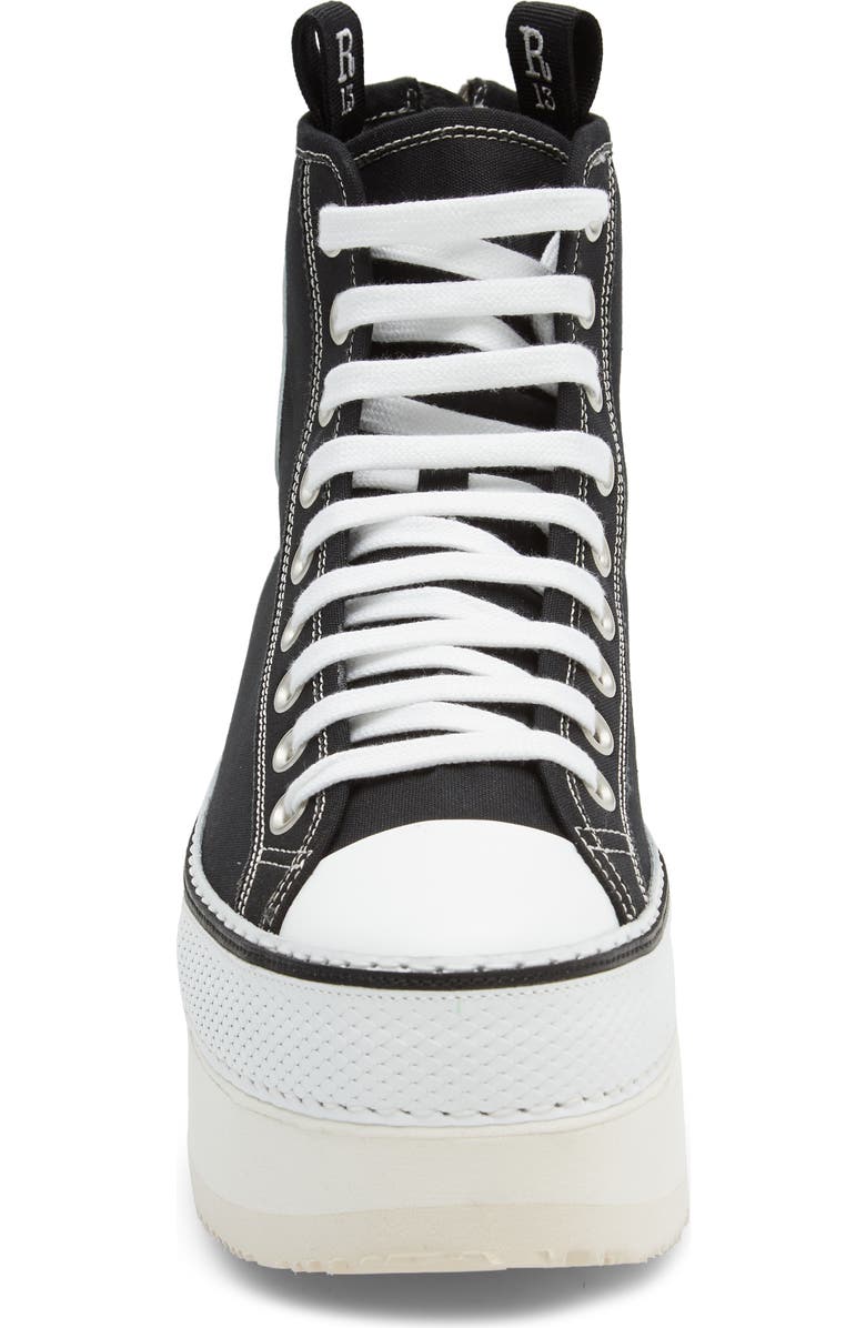 R13 Platform High Top Sneaker, Alternate, color, 150 Black