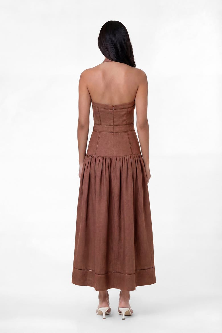 Vivianne Linen Dress, Alternate, color, MOCHA