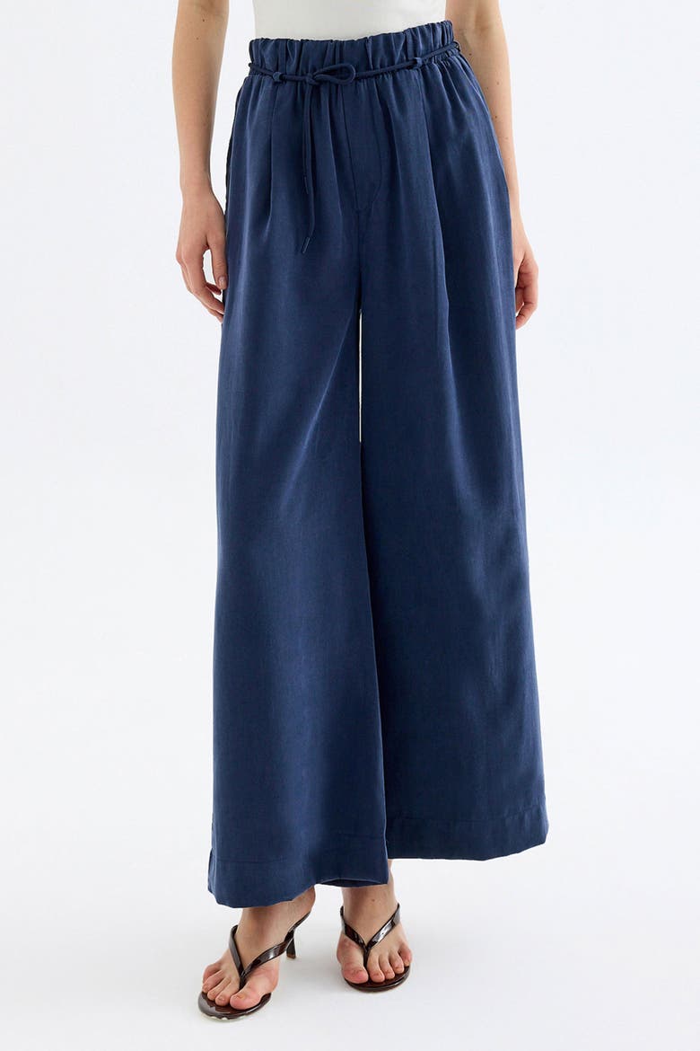 Calira 100% Modal High-Waist Wide-Leg Pants, Main, color, Blue