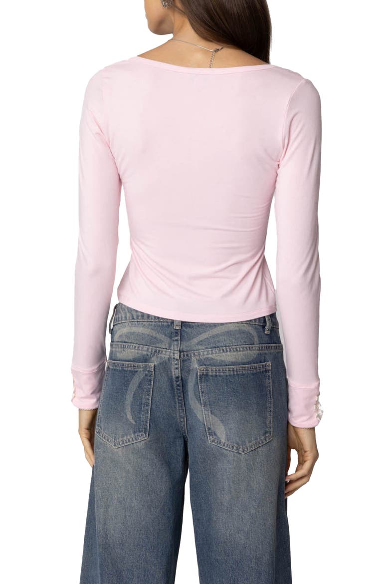 Lolo Bow Long Sleeve Top, Alternate, color, PINK