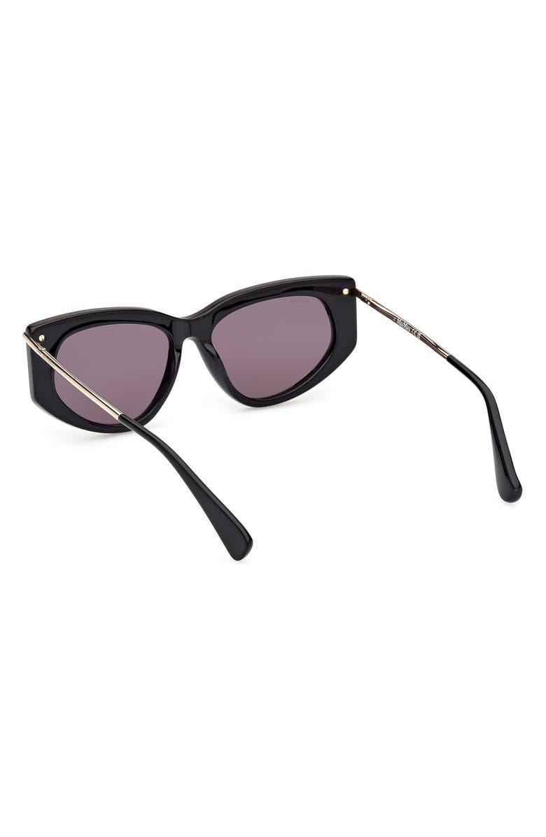 Max Mara Beth 54mm Polarized Geometric Sunglasses, Alternate, color, Shiny Black / Smoke