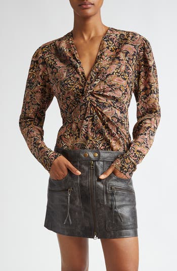 ISABEL MARANT Algari Drape Paisley Print 2024 Top