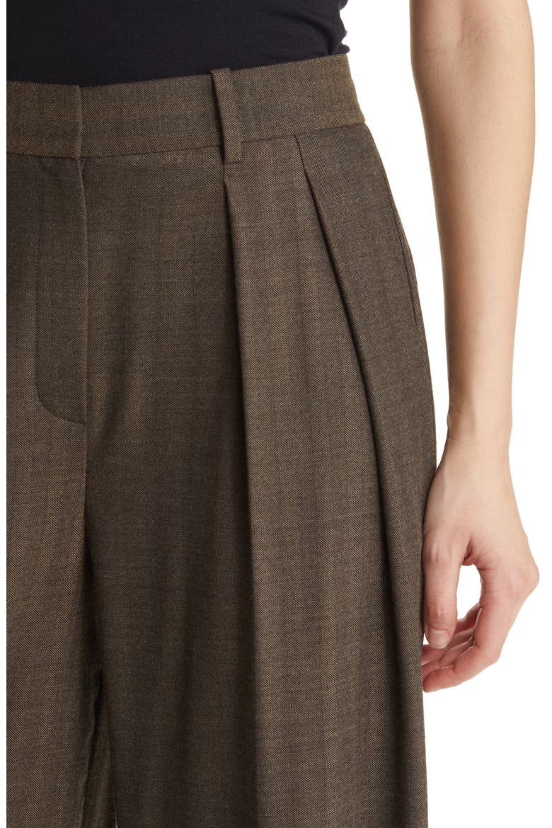 Double Pleat Wool Blend Pants, Alternate, color, BLACK MULTI