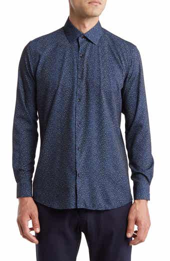 Azaro Uomo Slim Fit Flower Print Performance Button-Up Shirt