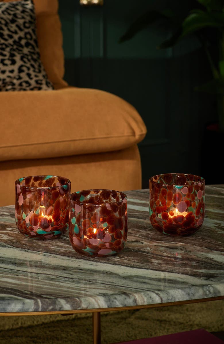 NEXT Set of 3 Confetti Votive Candle Holders, Alternate, color, Brown