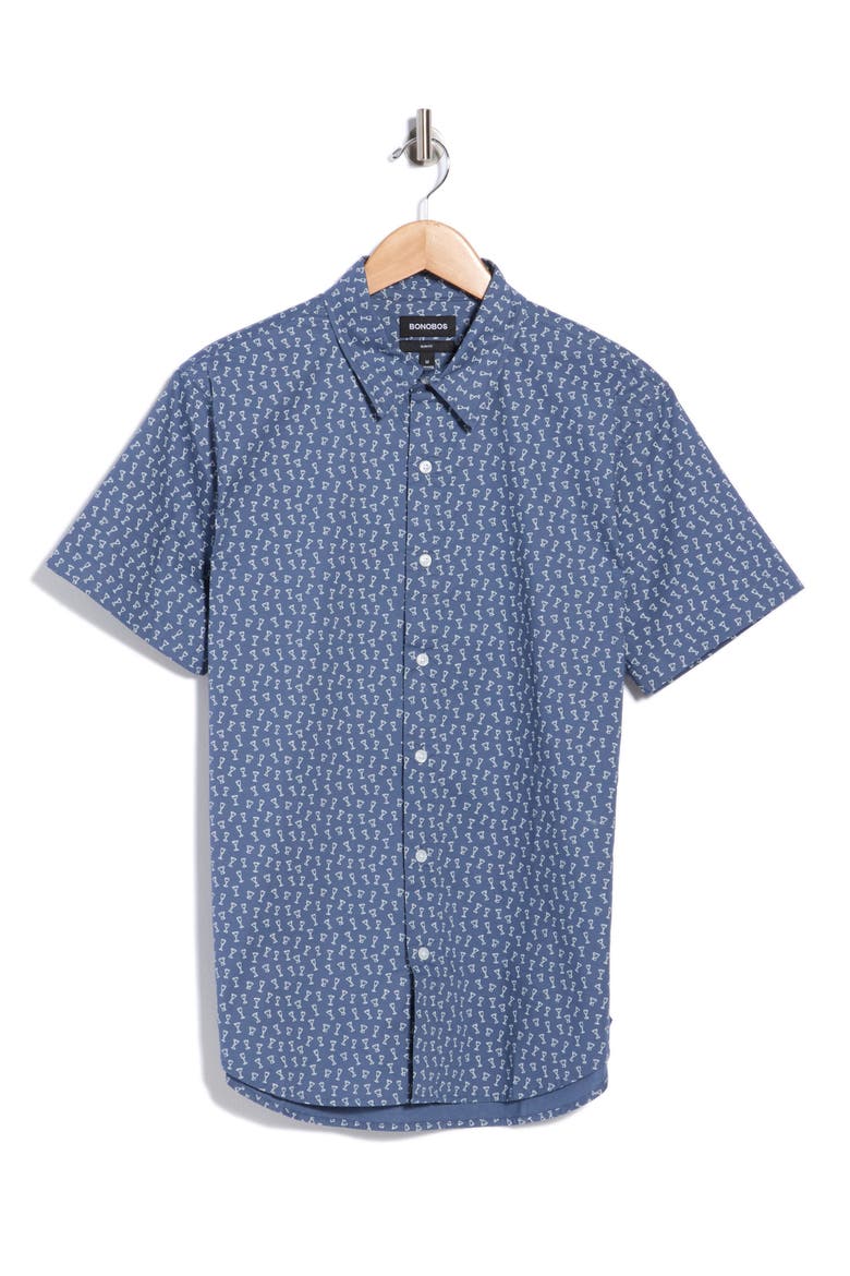Slim Fit Poplin Button-Up Shirt, Main, color, HAPPIEST HOUR V3 C14