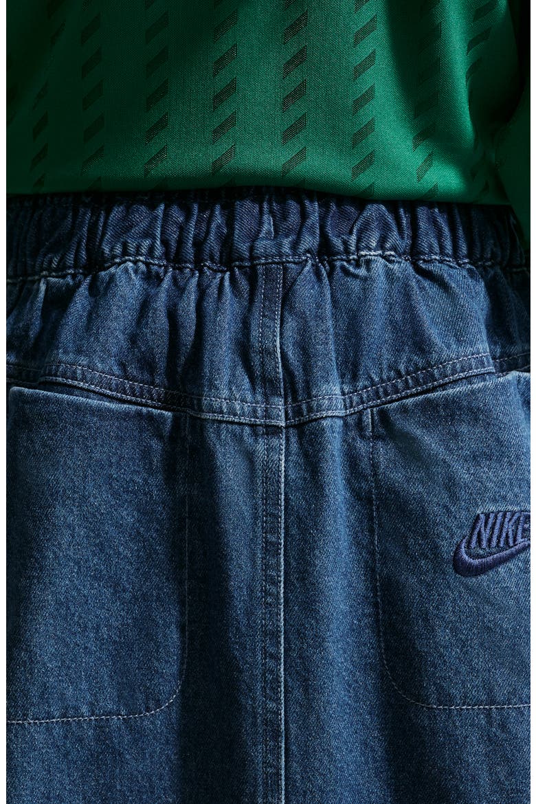 Kids' Sportswear Denim Midi Skirt, Alternate, color, MYSTIC NAVY/ COASTAL BLUE