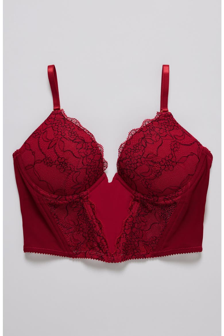 Lace Lift Up Corset Top, Alternate, color, Scarlet