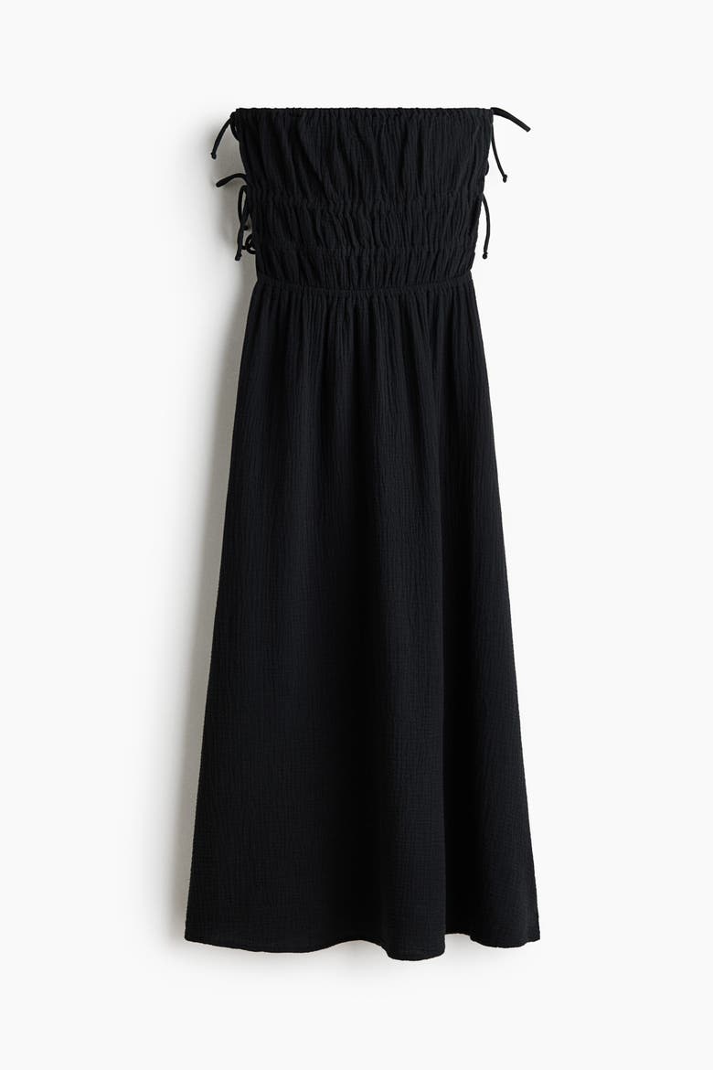 Muslin Bandeau Dress, Alternate, color, Black
