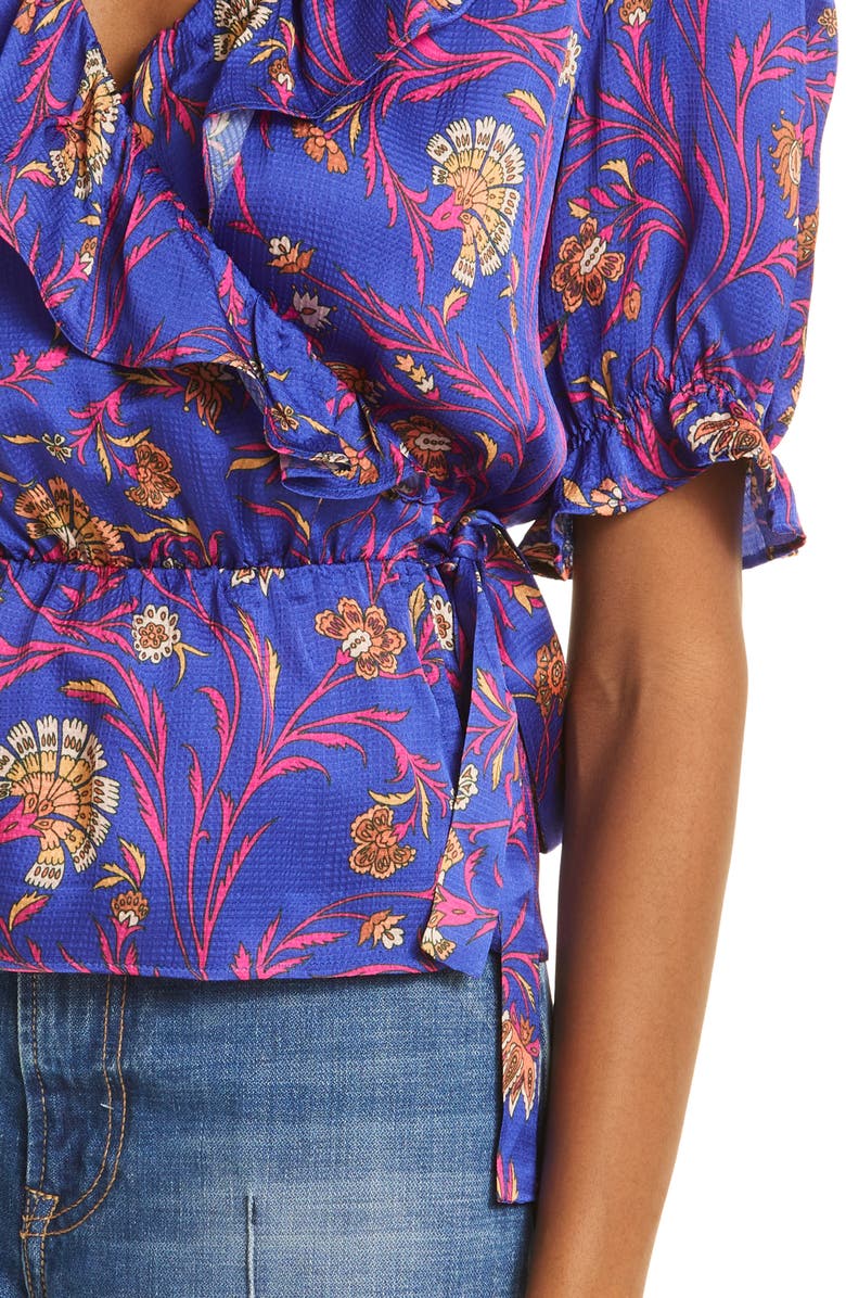 ba&sh Chella Puff Sleeve Peplum Top, Alternate, color,