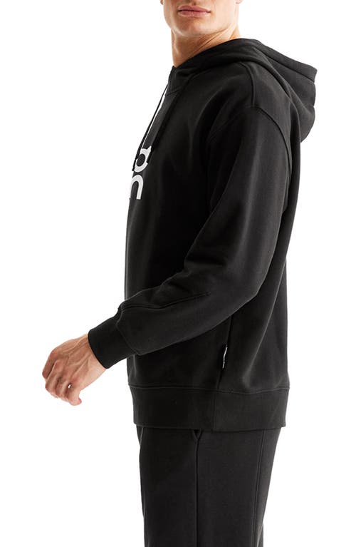 On Club Tennis Logo-print Cott-blend Jersey Hoodie In Black