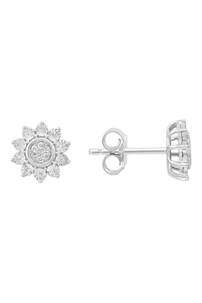 Diamond Earrings, Main, color, SILVER