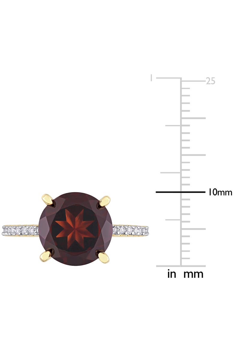 Gemstones Solitaire Ring Plated Silver, Alternate, color, Garnet/Yellow-Plated