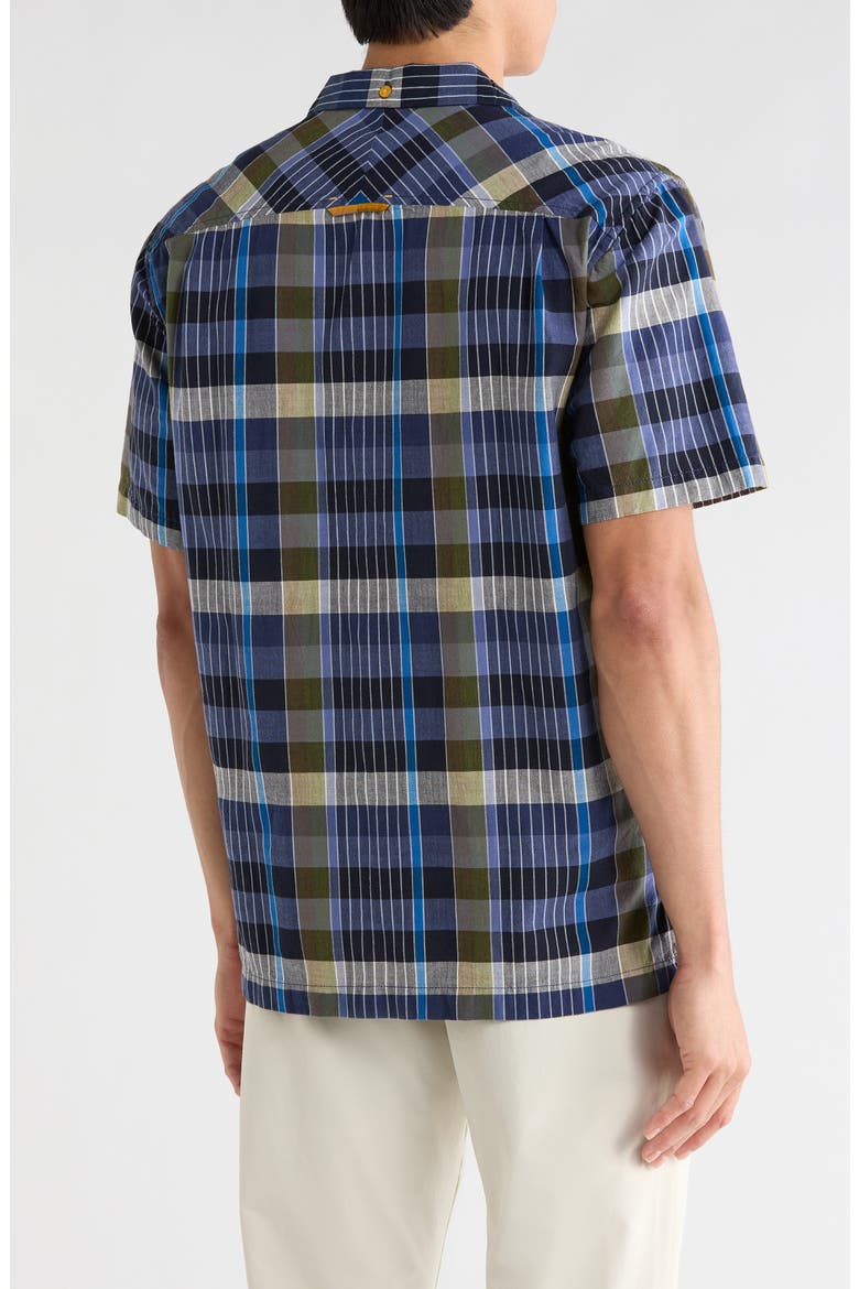 Marina Del Madras Cotton Camp Shirt, Alternate, color, ISLAND NAVY