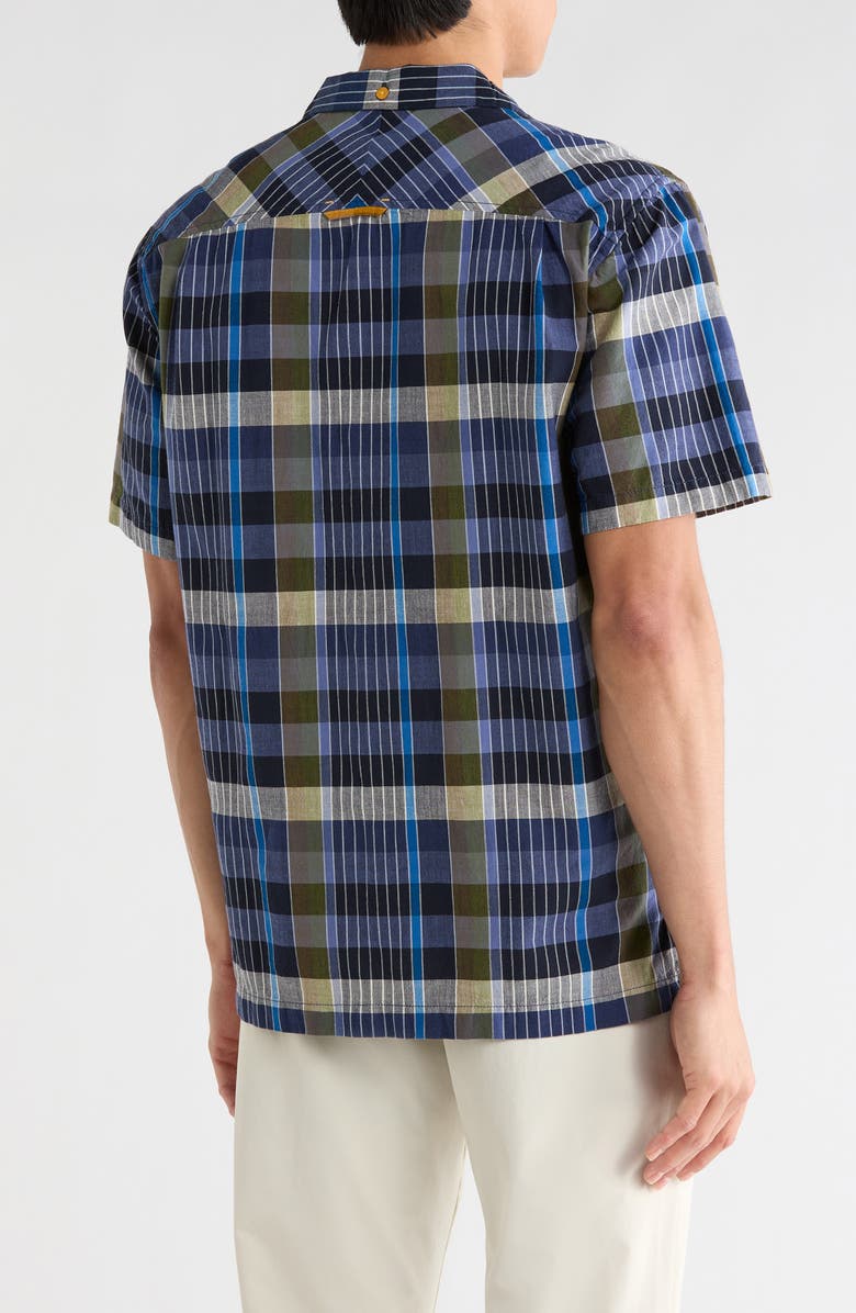 Tommy Bahama Marina Del Madras Cotton Camp Shirt, Alternate, color, Island Navy