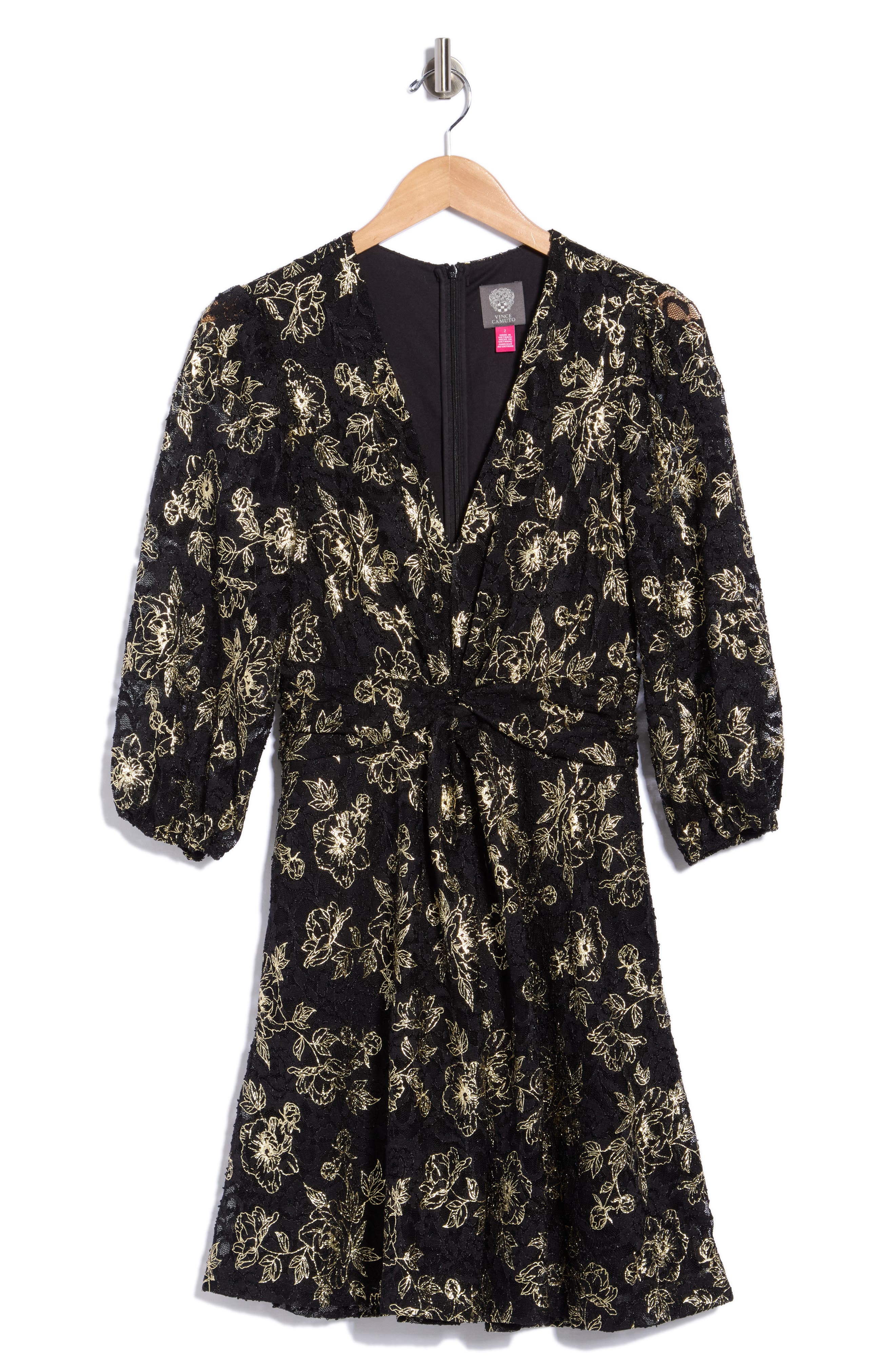 Floral Lace Balloon Sleeve Dress