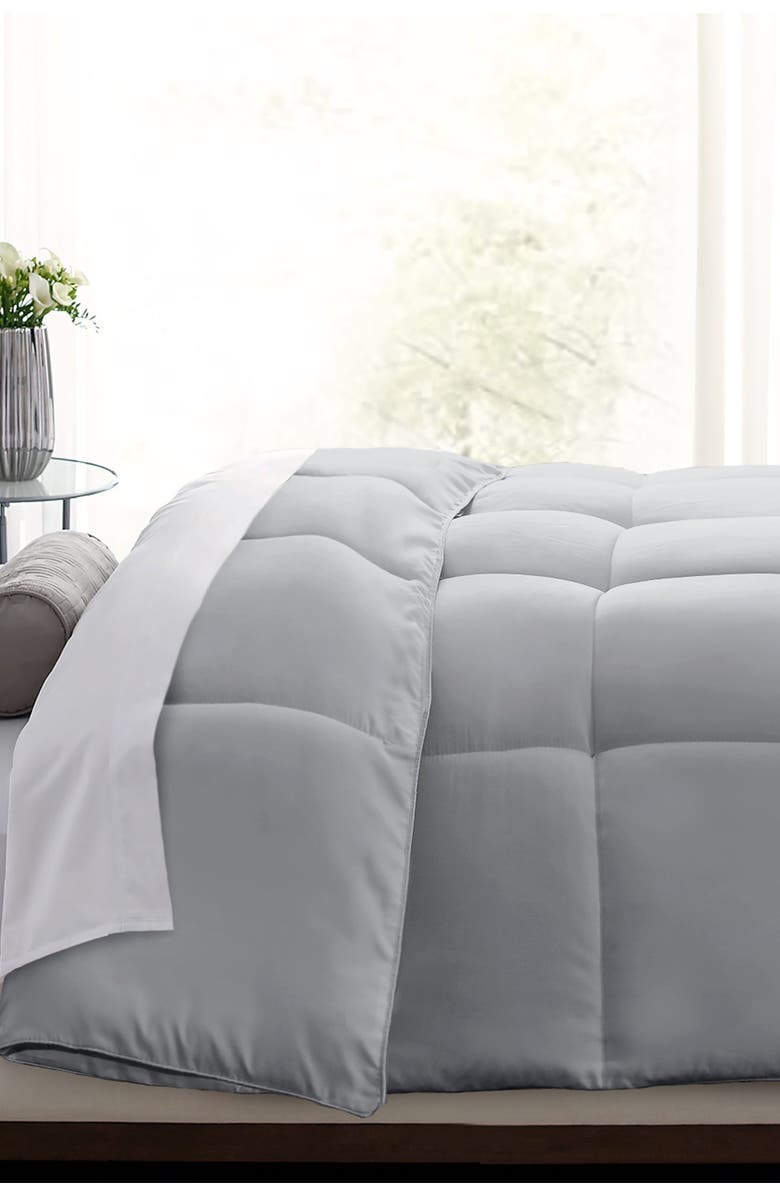 BLUE RIDGE HOME FASHIONS Down Alternative Microfiber Comforter - King - Platinum, Main, color, 