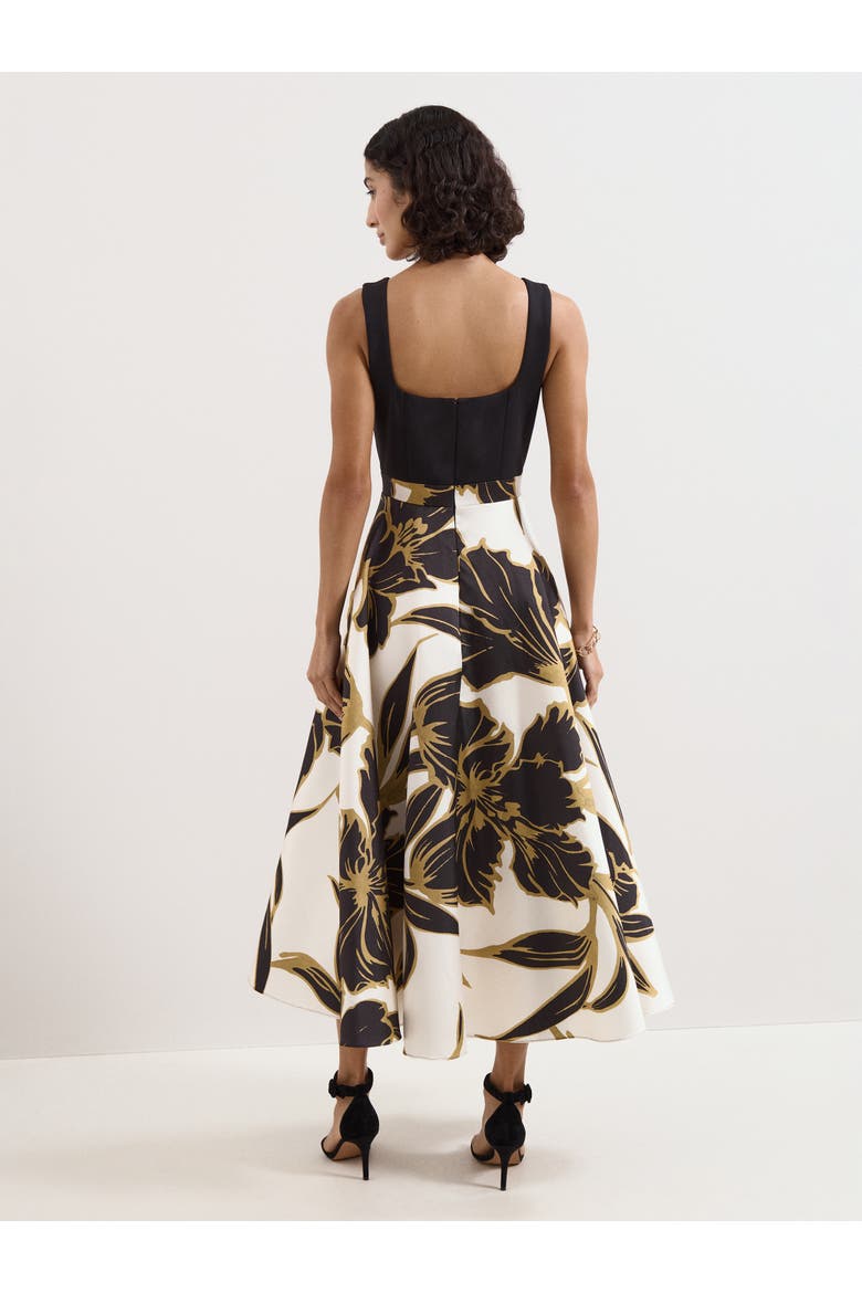 Delie Floral Fit Flare Midi Dress, Alternate, color, Multi
