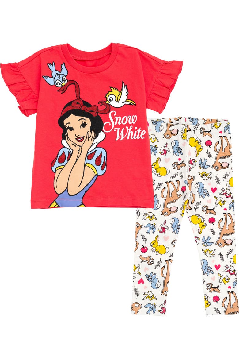 Frozen Queen Elsa 2-Piece T-Shirt and Leggings Set, Alternate, color, Snow White Red Tusk