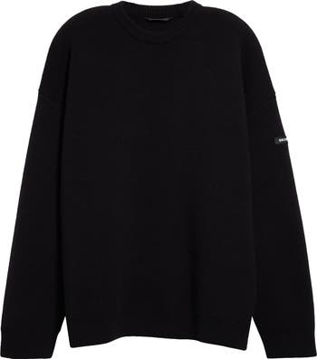スウェット・トレーナー BALENCIAGA Black Wool Blend Oversize Sweater Balenciaga Oversize Double Face Wool Blend Crewneck Sweater