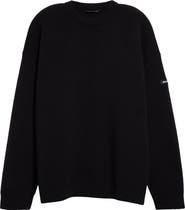 Balenciaga Oversize Double Face Wool Blend Crewneck Sweater