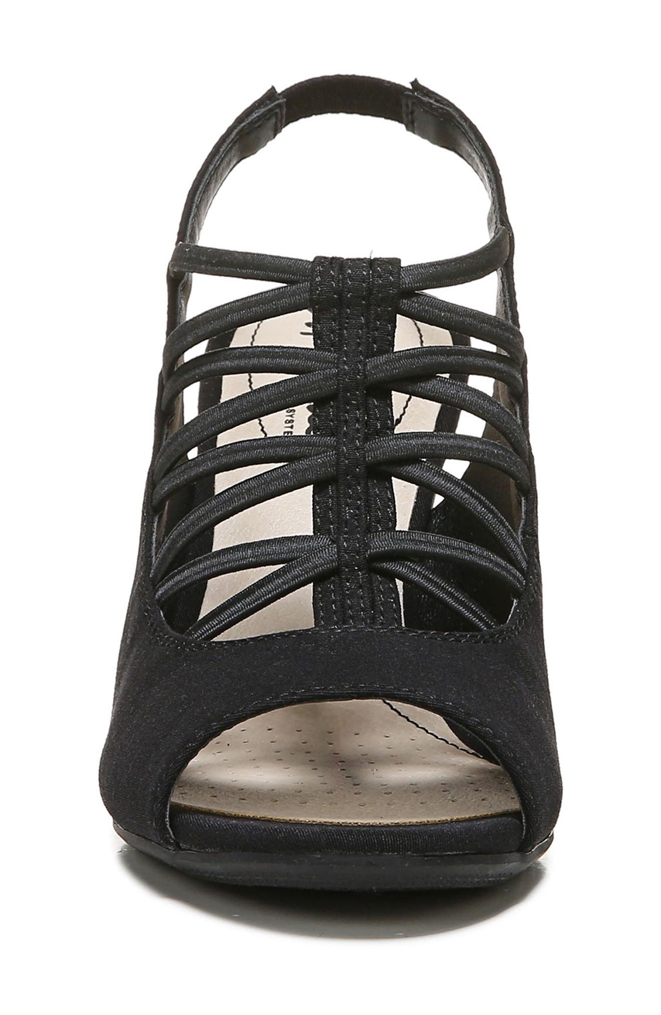 LifeStride Cabaret Slingback Sandal, Alternate, color, Black Fabric