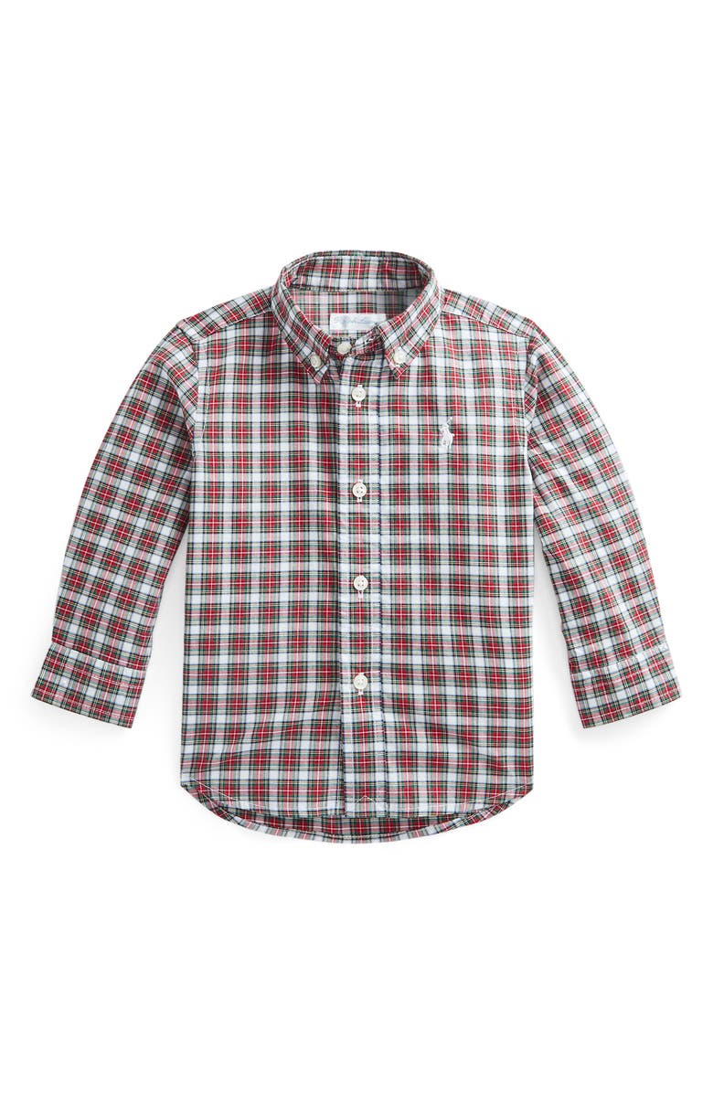 Ralph Lauren Plaid Poplin Cotton Button-Down Shirt, Main, color, 