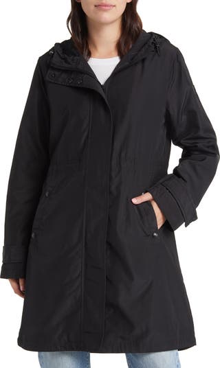 Sam Edelman Water Repellent Hooded Black Coat outlets Large L