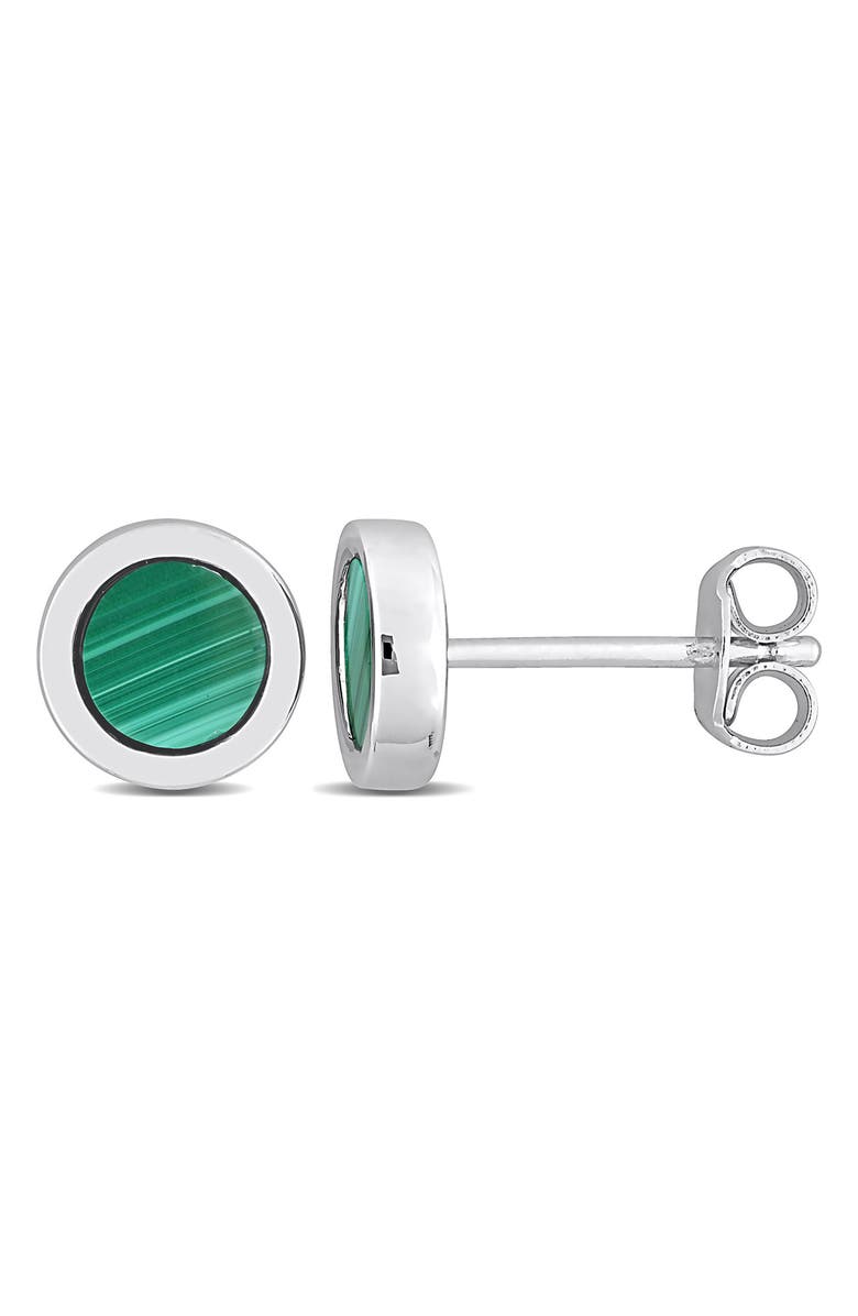 DELMAR Sterling Silver Malachite Stud Earrings, Main, color, Green