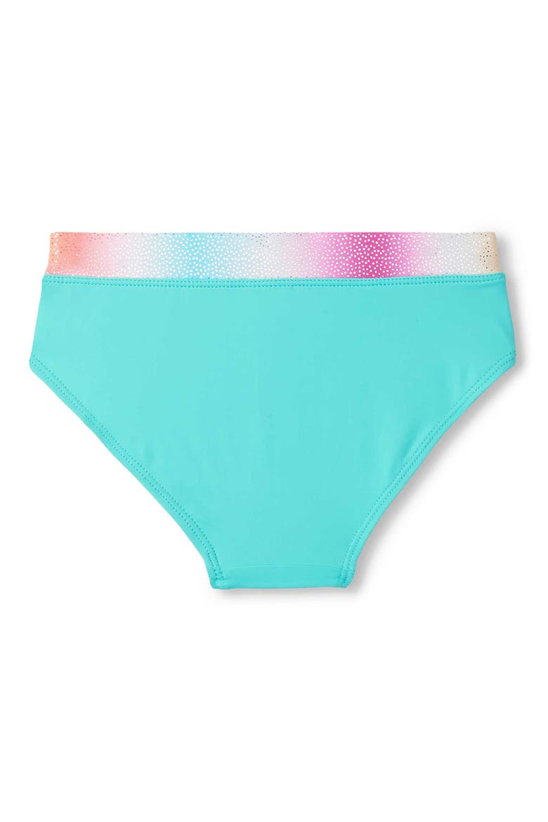 Kids' Turquoise Shimmer Long Sleeve Two-Piece Rashguard, Alternate, color, TURQUOISE