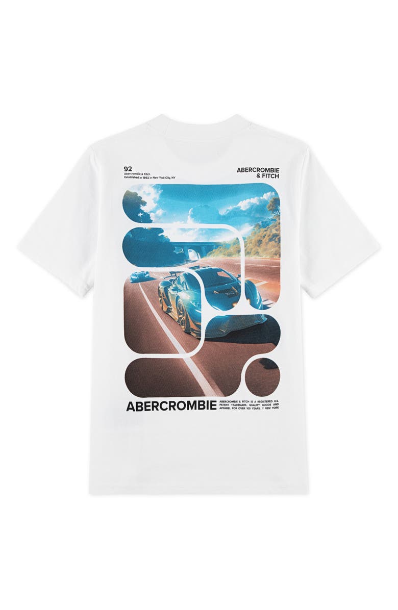 abercrombie kids Kids' Car Paradise Graphic T-Shirt, Alternate, color, Bright White