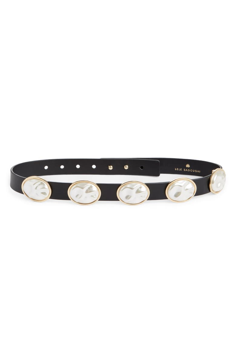 Lele Sadoughi Pearl Bead Station Belt, Main, color,
