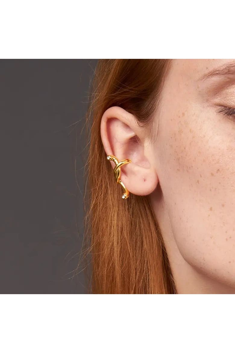Twist Gold Pave Ear Cuff, Alternate, color, Gold