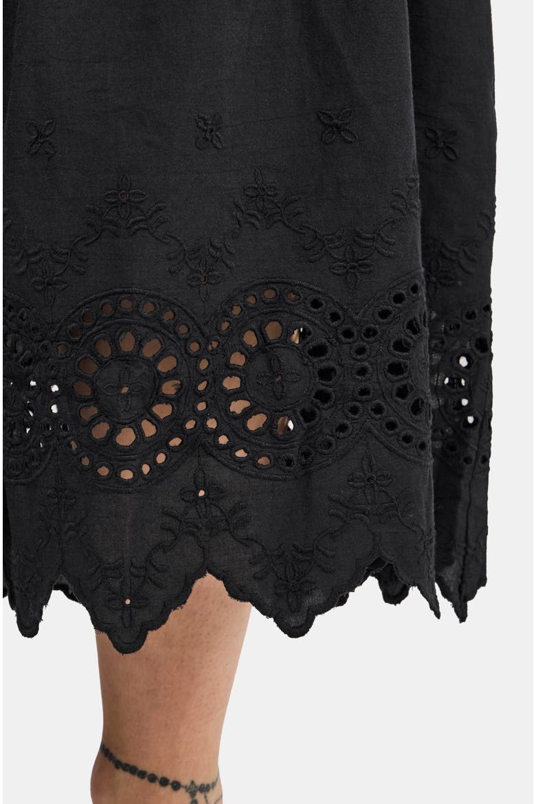Noirette Broderie Midi Dress, Alternate, color, Black