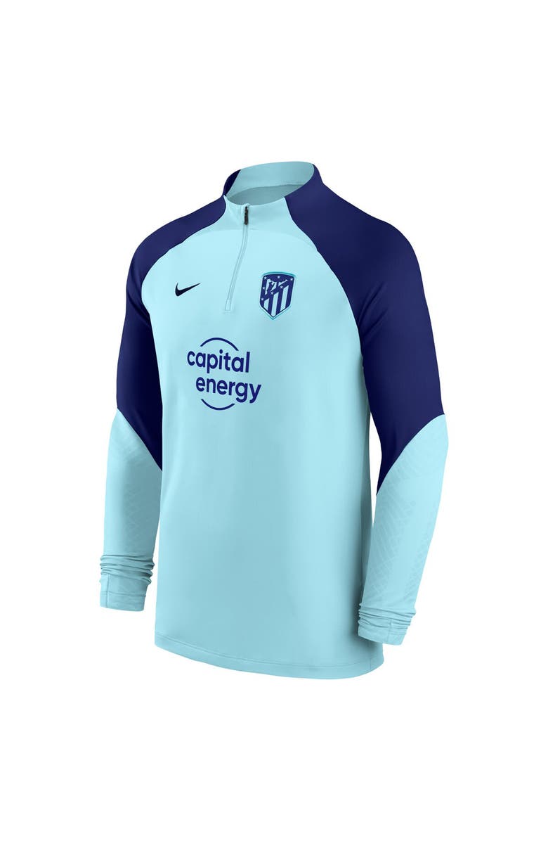 Nike Men's Nike Light Blue Atletico de Madrid 2022/23 Strike Drill Performance Raglan Quarter-Zip Long Sleeve Top, Alternate, color, Light Blue